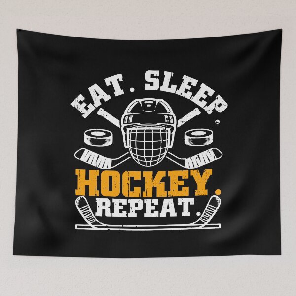 Artikelvorschau, Hockey-Bekleidung „Eat Sleep Hockey Repeat“ für Eishockeyspieler entworfen und verkauft von rifatart.