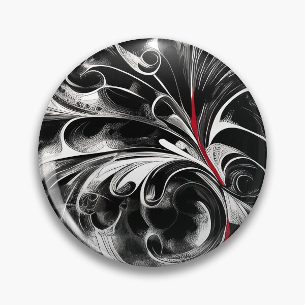 Item preview, Swirl Black and White Design with Hint of Red Illustration Abstract designed and sold by deniselynnimage.