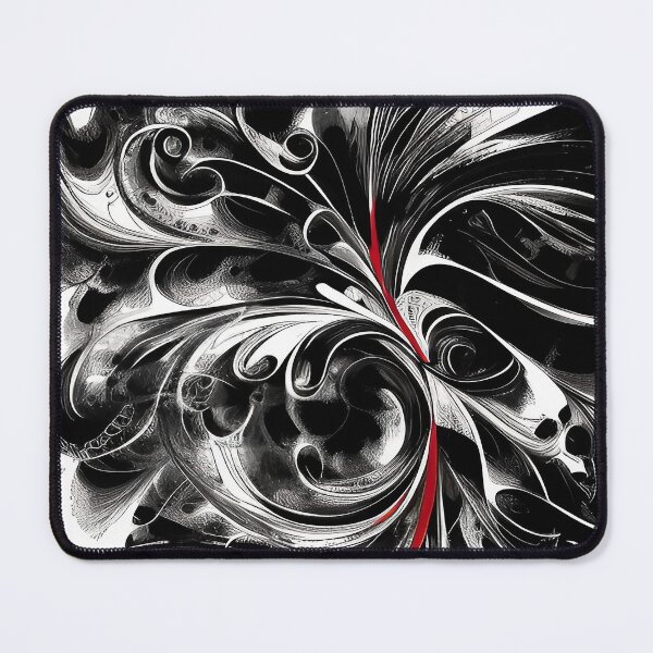 Item preview, Swirl Black and White Design with Hint of Red Illustration Abstract designed and sold by deniselynnimage.