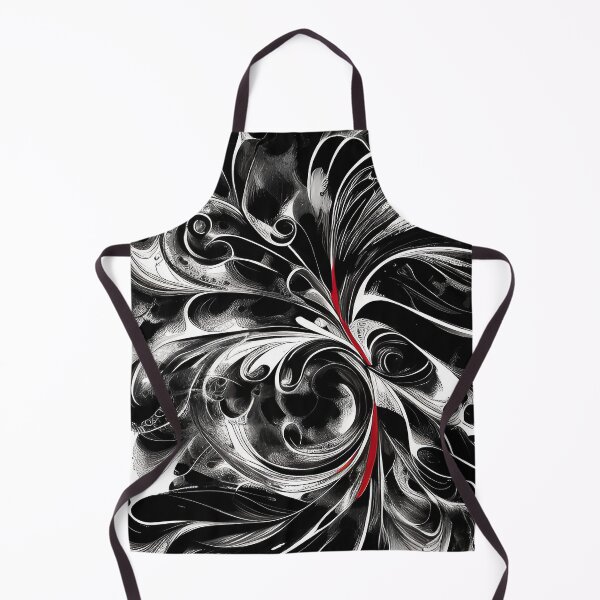 Item preview, Swirl Black and White Design with Hint of Red Illustration Abstract designed and sold by deniselynnimage.