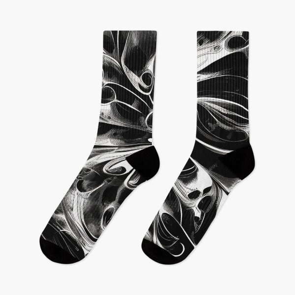Item preview, Swirl Black and White Design with Hint of Red Illustration Abstract designed and sold by deniselynnimage.