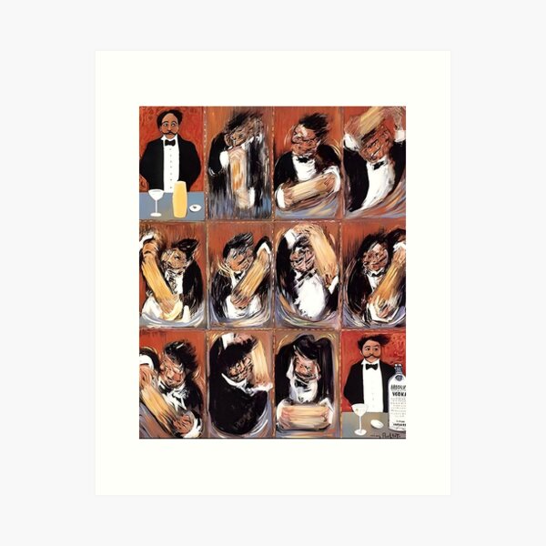 Guy Buffet - the making of the perfect martini. High Quality Art Print