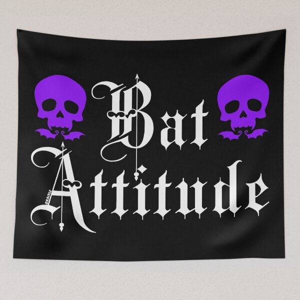 Item preview, Bat Attitude (Purple Version) designed and sold by JanGrackle.