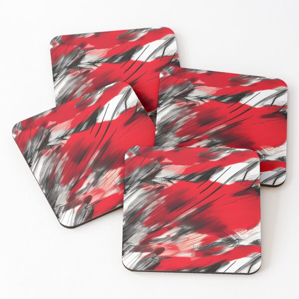 Item preview, Red Black White Splashes of Red Brush Strokes designed and sold by deniselynnimage.