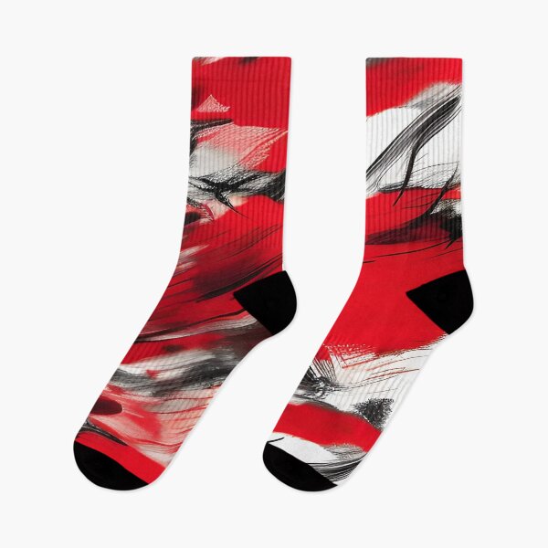 Item preview, Red Black White Splashes of Red Brush Strokes designed and sold by deniselynnimage.