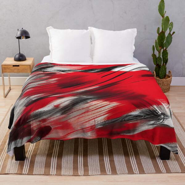 Item preview, Red Black White Splashes of Red Brush Strokes designed and sold by deniselynnimage.