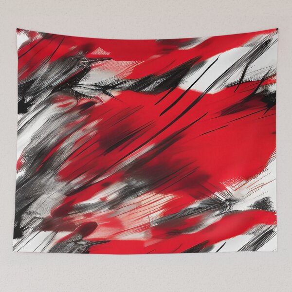 Item preview, Red Black White Splashes of Red Brush Strokes designed and sold by deniselynnimage.