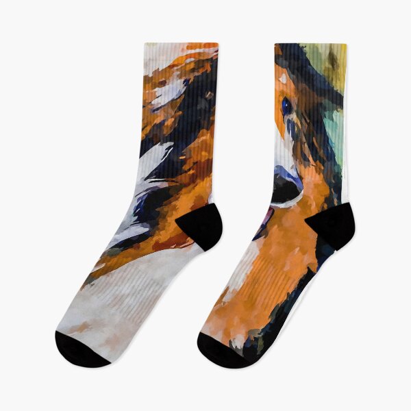 Item preview, Collie painting abstract art designed and sold by shrolts.