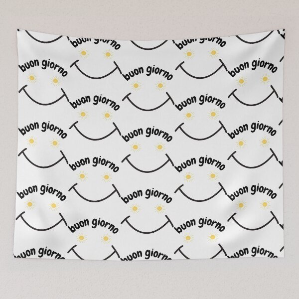 Item preview, buon giorno white smiley face designed and sold by CheekyChicArtj.