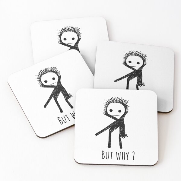 Item preview, Minimalist Stick Dude Design with Quote "BUT WHY?" by RudeKittenDesigns designed and sold by rudekitten.