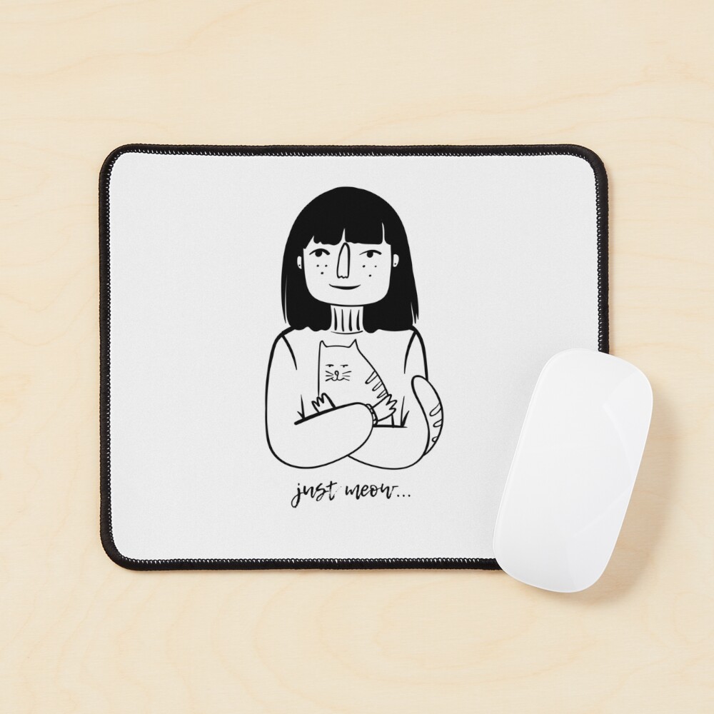 Just meow. Girl holding a cat Poster for Sale by HelgaScand | Redbubble