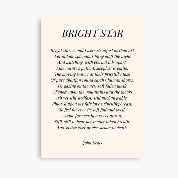 bright star would i were stedfast as thou art summary