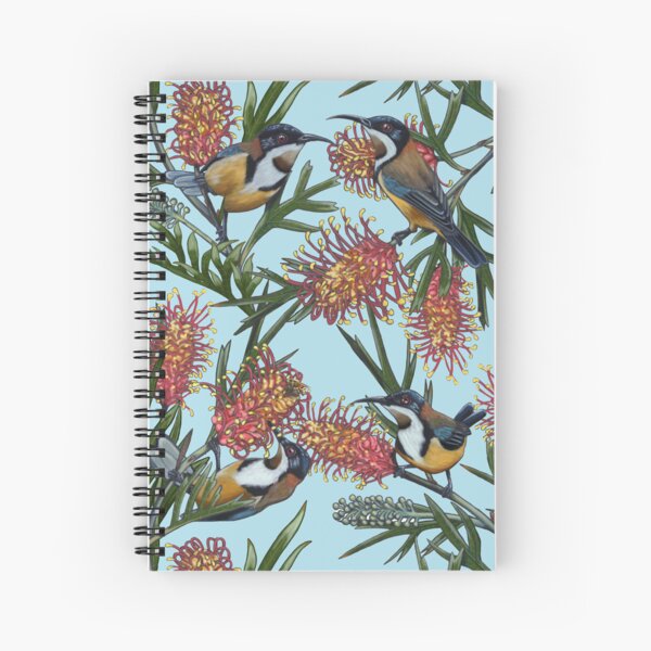 Item preview, Eastern Spinebill in Grevilleas Repeated Pattern by Australian artist Laural Retz designed and sold by Laural Retz.