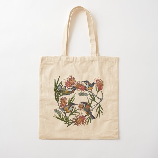 Item preview, Eastern Spinebill in Grevilleas Repeated Pattern by Australian artist Laural Retz designed and sold by Laural Retz.