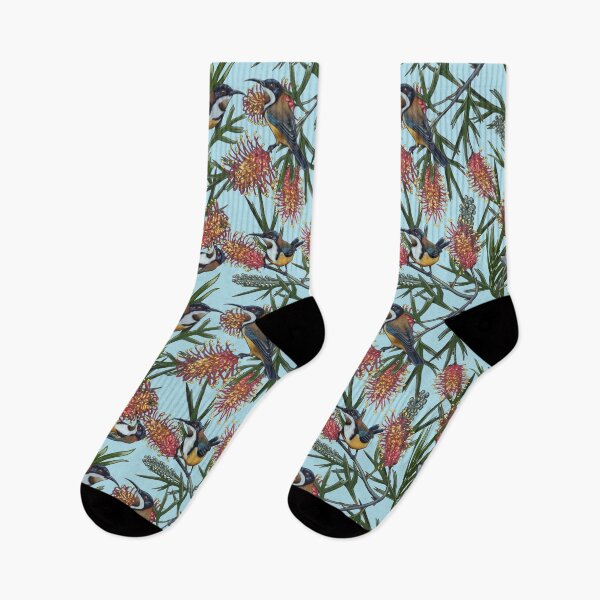 Item preview, Eastern Spinebill in Grevilleas Repeated Pattern by Australian artist Laural Retz designed and sold by Laural Retz.