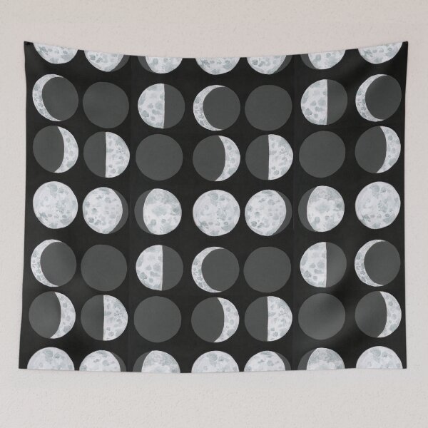 Item preview, Moon Phases Chart - Dark designed and sold by Amanda Laurel Atkins.