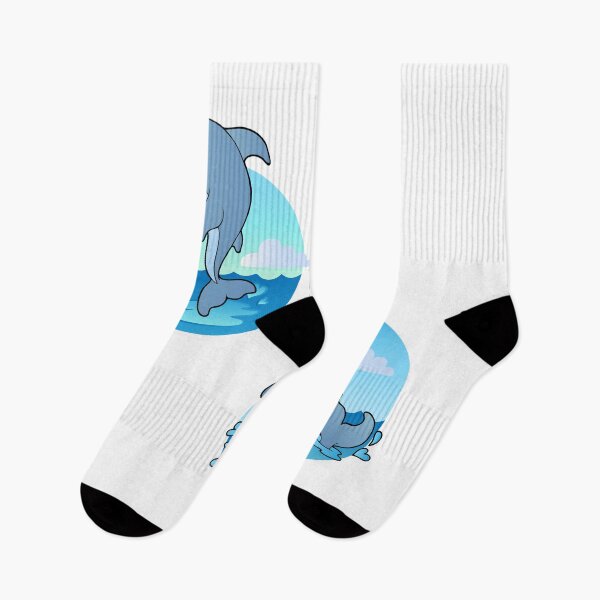 Item preview, 2 cute dolphins water fun designed and sold by Sticker-Palace-.