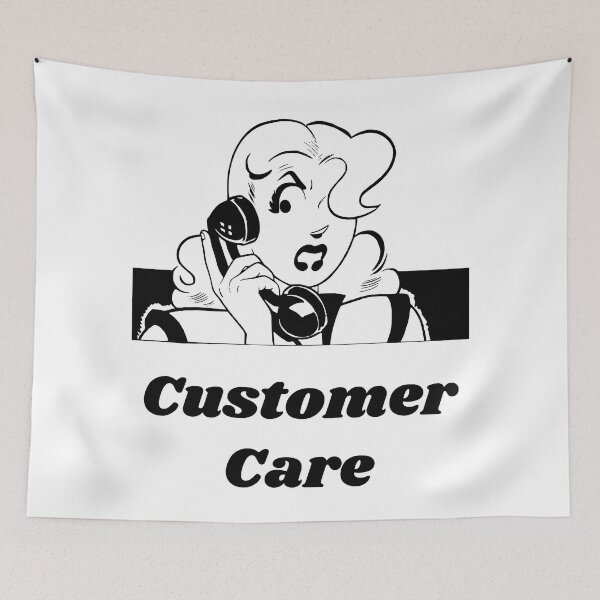 Item preview, 'Customer Care' Angry Woman Design - Retro Illustration Design for T-shirts, mugs, phone cases and other accessories designed and sold by Ridiculam Toga.