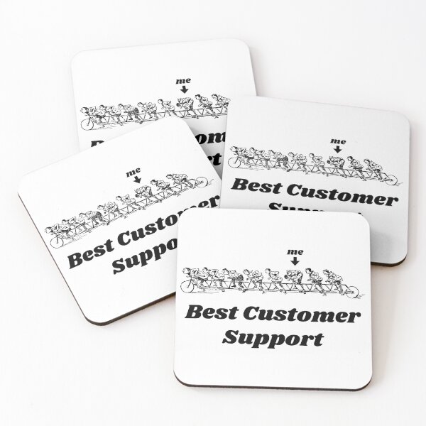 Item preview, 'Best Customer Support' Tandem Bicycle Design - Retro Illustration Design for T-shirts, mugs, phone cases and other accessories designed and sold by Ridiculam Toga.