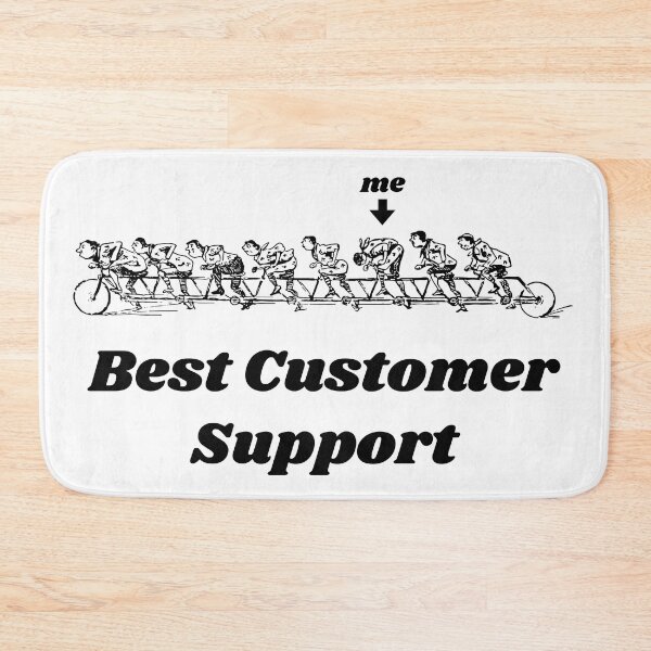 Item preview, 'Best Customer Support' Tandem Bicycle Design - Retro Illustration Design for T-shirts, mugs, phone cases and other accessories designed and sold by Ridiculam Toga.