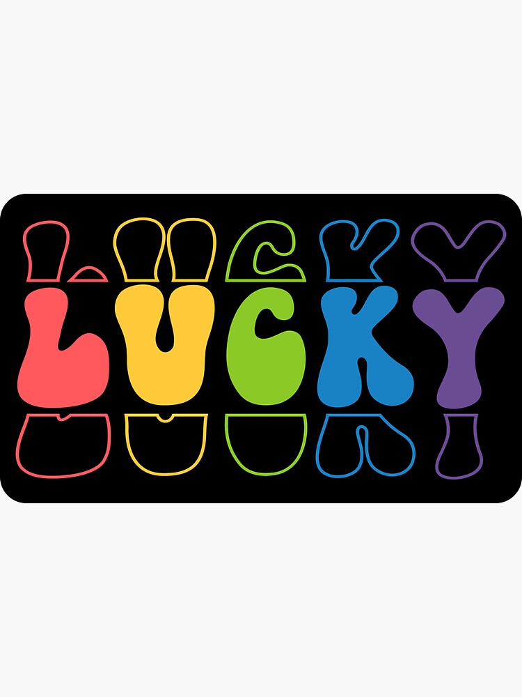 Stacked Lucky In Bright Rainbow Color by BearAndCat