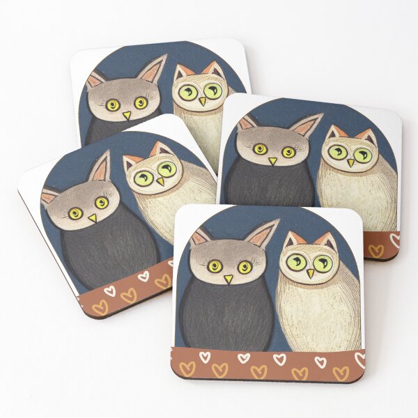 Item preview, A Cat and An Owl Funny Pet Owner Lovely Designs designed and sold by Trendy-Now.
