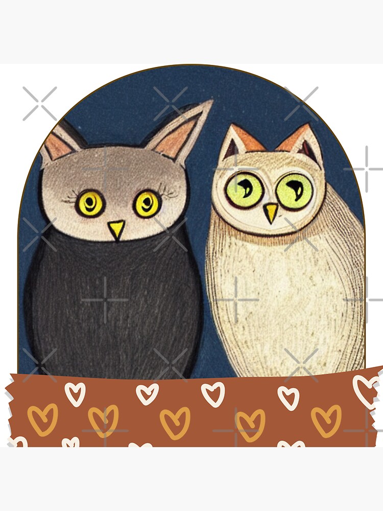 A Cat and An Owl Funny Pet Owner Lovely Designs by Trendy-Now