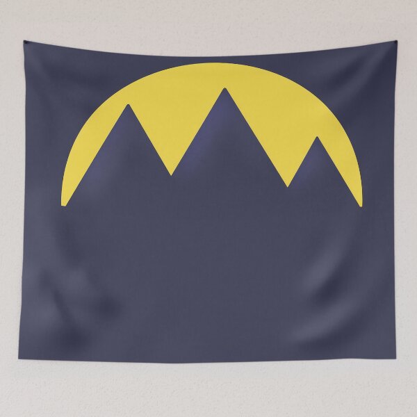 Item preview, Yellow and Navy Simple Minimalist illustration, Minimal Design, Sun and mountain design designed and sold by Cosmos726.