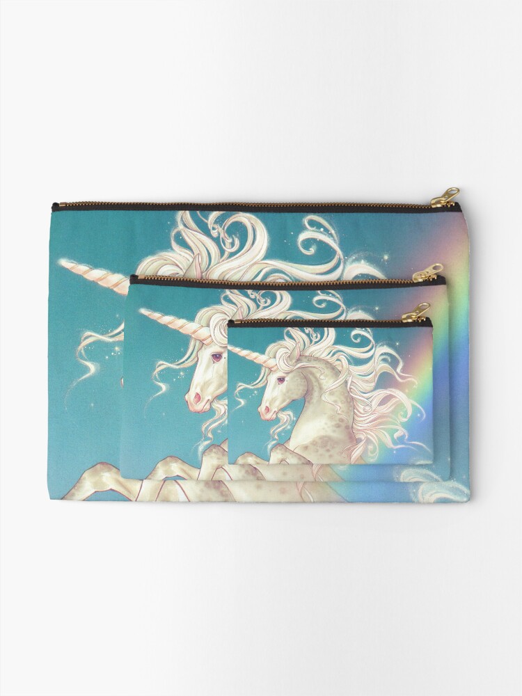 Alternate view of Vintage Rainbow Unicorn Zipper Pouch