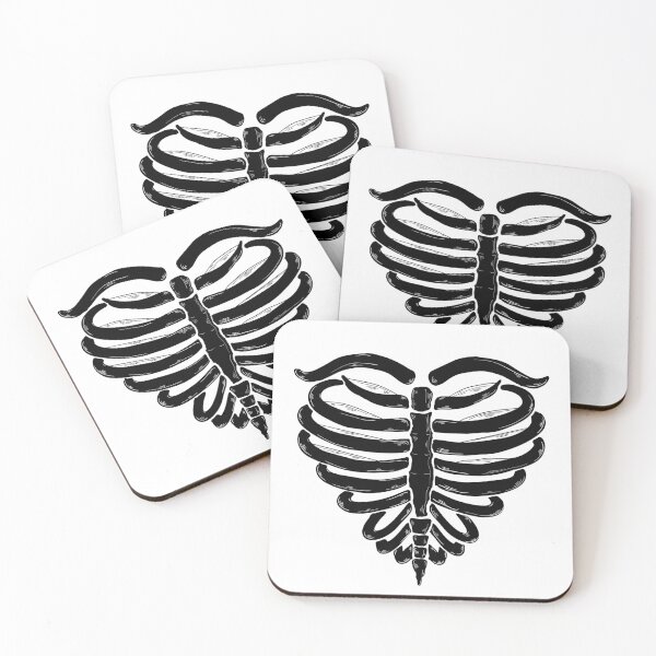 Item preview, Copy of Heart shaped ribcage digital illustration. Dark goth bones drawing designed and sold by Laura Ioana V.