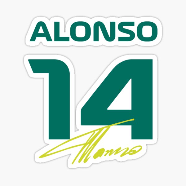 Fernando Alonso 14 Aston Martin 2023 Fórmula Uno Pegatina