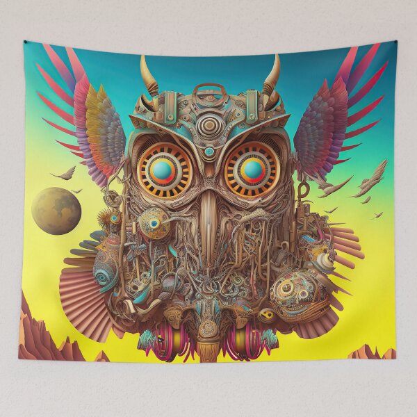 Item preview, psychedelic owl designed and sold by IA-Power.