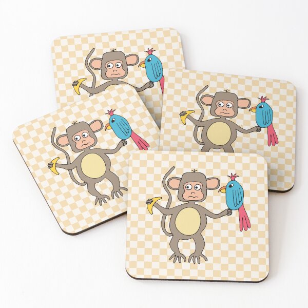 Item preview, Monkey, banana and parrot designed and sold by FrancesPoff.