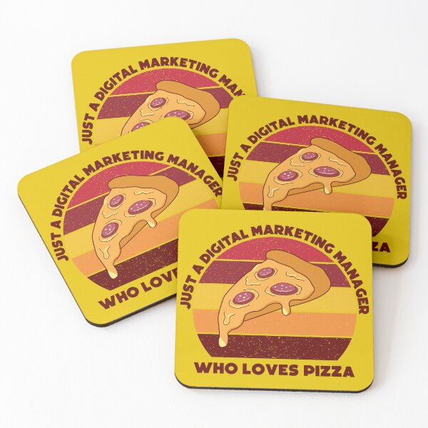 Item preview, Just a digital marketing manager who loves pizza, dark text, funny food lovers marketing manager job, humor, joke, meme, pizza lover designed and sold by SGS-.
