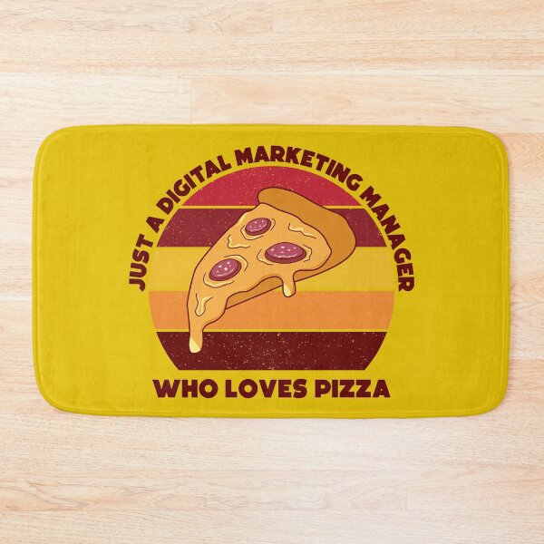 Item preview, Just a digital marketing manager who loves pizza, dark text, funny food lovers marketing manager job, humor, joke, meme, pizza lover designed and sold by SGS-.
