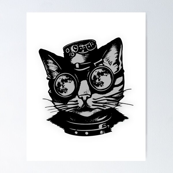 Photo & Art Print Steampunk Grunge Cat