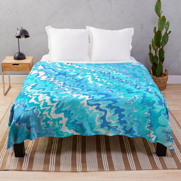 Item preview, Modern Liquid Swirl Abstract Pattern Vibrant Neon Blue, Blue Tones Multicolor Design designed and sold by theprintedclub.