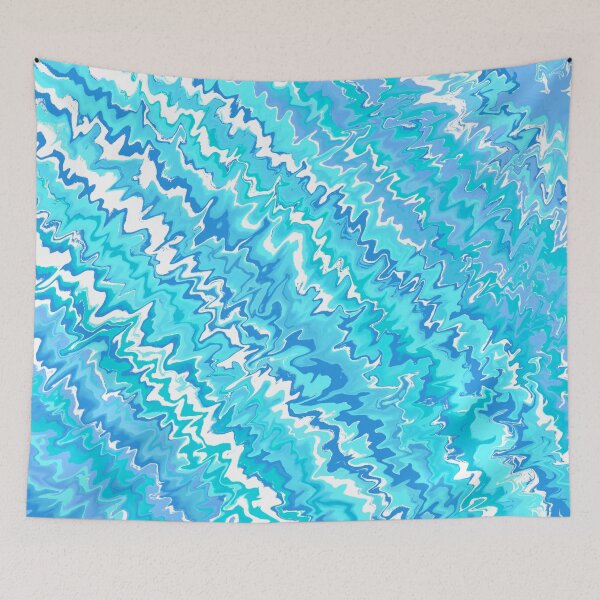 Item preview, Modern Liquid Swirl Abstract Pattern Vibrant Neon Blue, Blue Tones Multicolor Design designed and sold by theprintedclub.