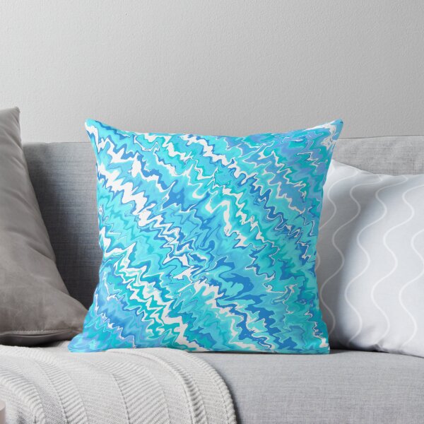 Item preview, Modern Liquid Swirl Abstract Pattern Vibrant Neon Blue, Blue Tones Multicolor Design designed and sold by theprintedclub.
