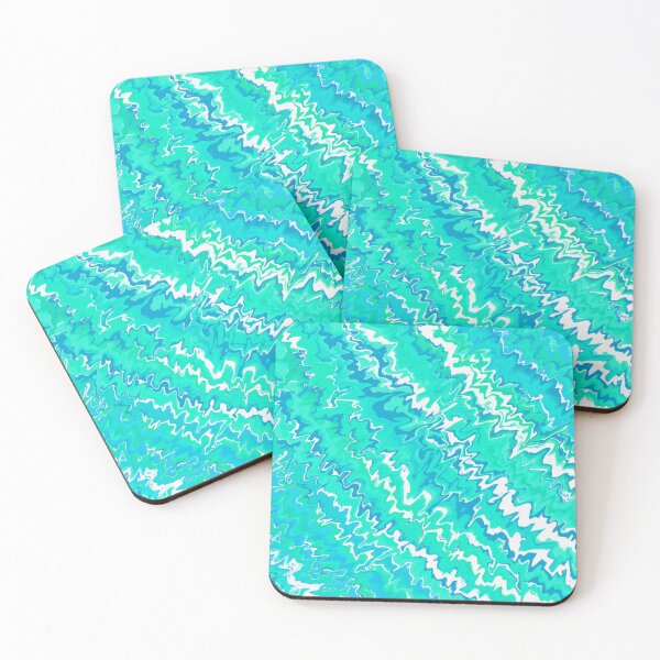 Item preview, Modern Liquid Swirl Abstract Pattern Vibrant Neon Blue, Turquoise Tone Multicolor Design designed and sold by theprintedclub.