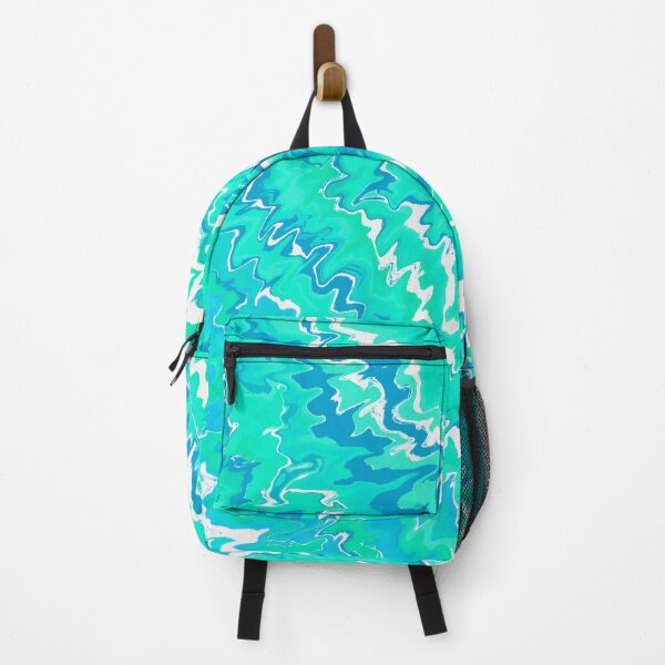 Item preview, Modern Liquid Swirl Abstract Pattern Vibrant Neon Blue, Turquoise Tone Multicolor Design designed and sold by theprintedclub.