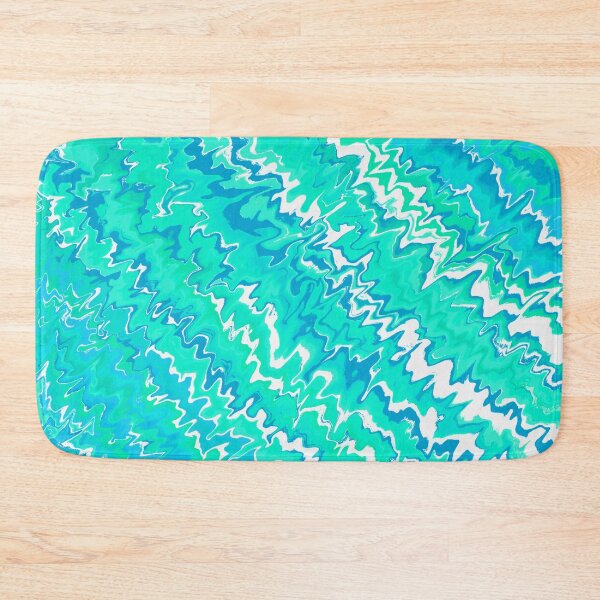Item preview, Modern Liquid Swirl Abstract Pattern Vibrant Neon Blue, Turquoise Tone Multicolor Design designed and sold by theprintedclub.