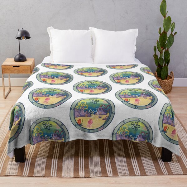 Vista previa del artículo con la obra «ventana de bob esponja con paisaje», diseñado y vendido por CoolOldStyled.