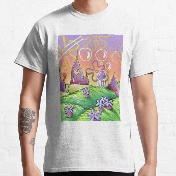 Vista previa del artículo con la obra «Ventana de Bob Esponja al atardecer», diseñado y vendido por CoolOldStyled.