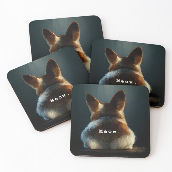 Item preview, Corgi Art with Funny Dog Quotes Meow by Rude Kitten Designs designed and sold by rudekitten.