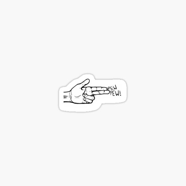 Hand gun pew pew Sticker