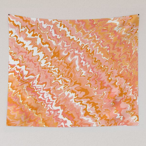 Item preview, Modern Liquid Swirl Abstract Pattern Vibrant Neon Orange, Orange Tones Multicolor Design designed and sold by theprintedclub.
