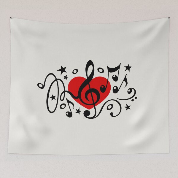Item preview, MUSIC HEART, Music Notes, Treble Bass Clef, Choir, Festival designed and sold by boom-art.