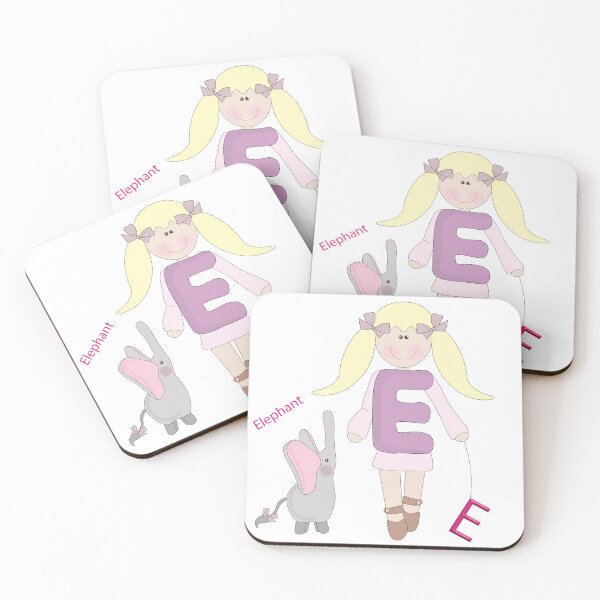 Item preview, Letter E with an elephant designed and sold by SunGraphicArt.