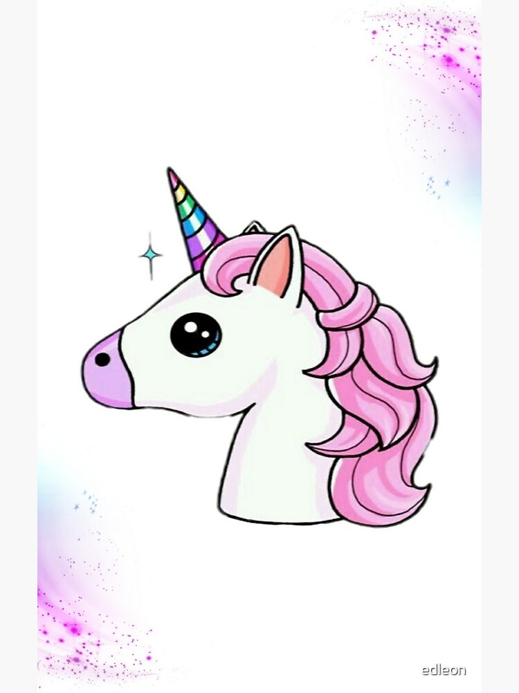  Unicorn emoji  Photographic Print by edleon Redbubble